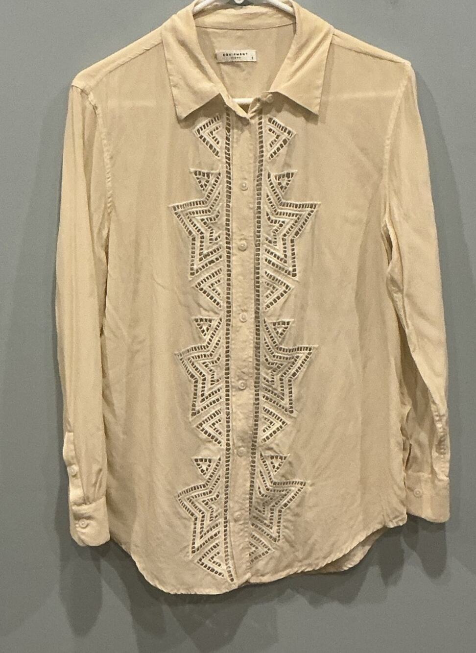 Equipment Womens Silk Button Up Shirt White S